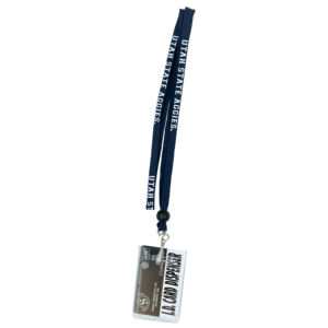 Utah State University Card Holder and Lanyard Navy